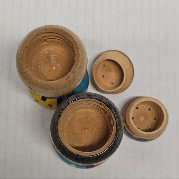 Japanese Kokeshi Wooden Bobblehead Salt & Pepper Shakers Dolls Vintage Handmade - Picture 5 of 8